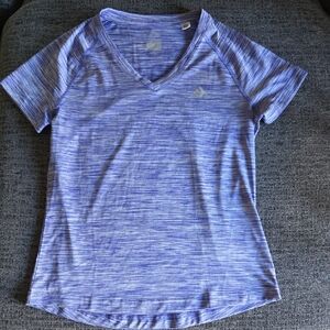 Adidas Women's Heathered Blue V-Neck Tee